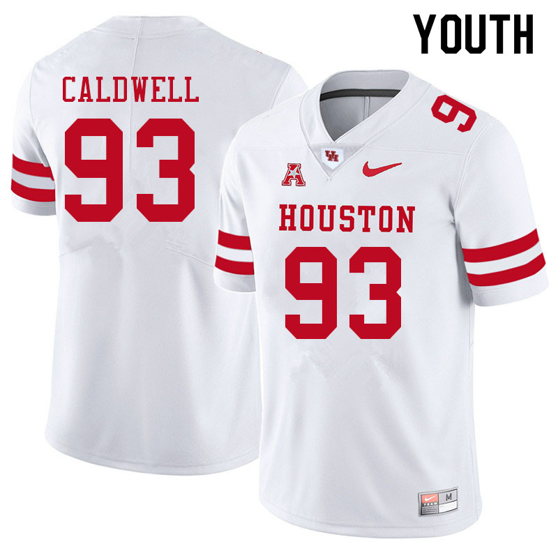 Youth #93 Jamaree Caldwell Houston Cougars College Football Jerseys Sale-White